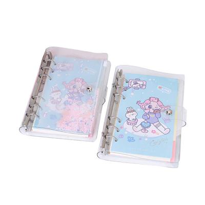 China 6 Ring Grebiche PVC Coating Budget Diary Transparent Loose Leaf Planner for sale