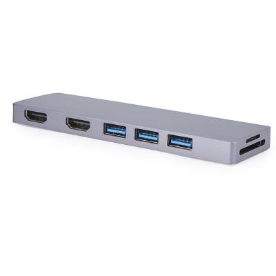 China Aluminum Alloy MST 4K* 60HZ 100W Charging Triple USB-C 3.0 Hub Charging Dock USB C 3.1 to HD Hub for Macbook for sale