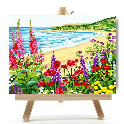 China New Beautiful Classical/Postmodern Hot Selling Landscape Painting By Numbers DIY Hand Painted Painting By Numbers Canvas With Frame Painting For Home for sale