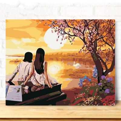 China Modern the new couples canvas oil painting and couples canvas oil painting and hand made oil painting for sale