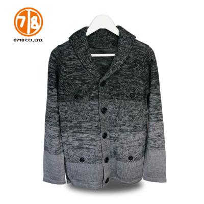 China New Design Gray Cardigan Front Open Button Anti-wrinkle Equips Wool Sweater for sale