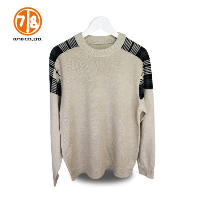 China Anti-wrinkle Fashion Design Classic Khaki Tones Wool Knits Casual Sweater for sale