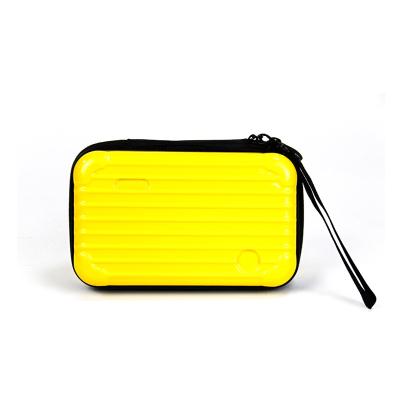 China Waterproof Custom Multiple Uses Hard Storage Box ABS Pen Pencil Case Waterproof Zipper Yellow Pencil Carrying Case for sale