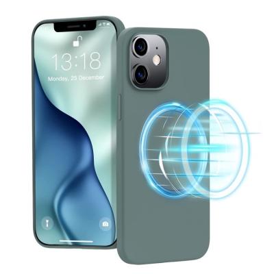 China Luxury Customer Shockproof Logo Shockproof Liquid Silicone With Magnetic Ring Phone Case For Iphone 13 Quality Guarantee for sale