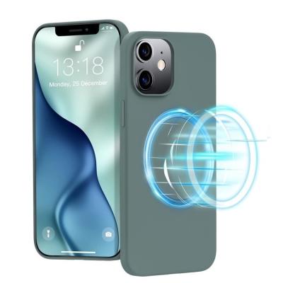 China Nice customer same shockproof Logo Anti-Fall Liquid Silicone With Ring Magnetic Mobile Cover For Iphone 13 pro fashion for sale