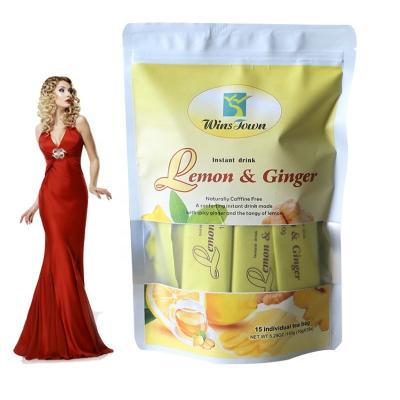 China Honey Beauty Chinese Lemon Tea Bags Ginger Tea with Dried Fruit Lemon Customized Tea Natural Lemon Juice Powder Drinks Instant Ginger Tea for sale