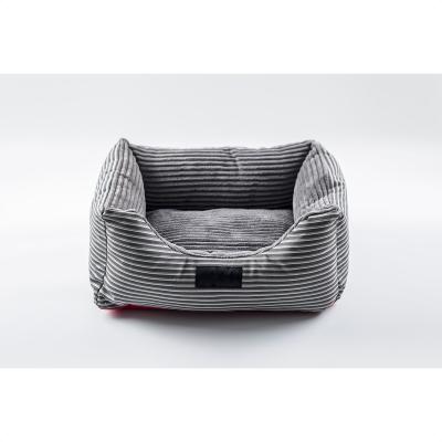 China Custom Viable Gray Plush Dog Sofa Bed High Quality Non-Slip Breathable Soft Upholstery Durable Puppy Bed From Hundebett for sale