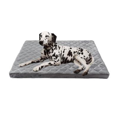 China Hundebett Viable Memory Foam Gray Washable Dog Mattress Mat Luxury High Quality Orthopedic Dog Bed Non-slip Velvet Thick for sale