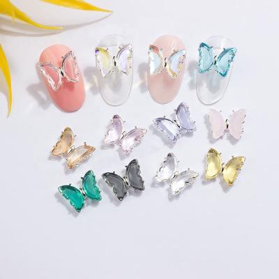 China High Nail Beauty Products Butterfly 3D Glitter Crystal Rhinestone Bulk Nail Rhinestone For Nails Art Decoration for sale