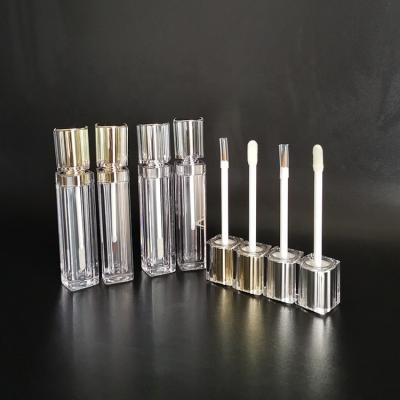 China Private label empty lip gloss tubes tube lipstick containers gold silver square lip gloss liquid personal care lip gloss for sale