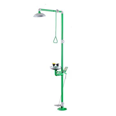 China 120 - 180L/min Flow Green Emergency Shower And Eyewash With ABS Plastic Cover for sale