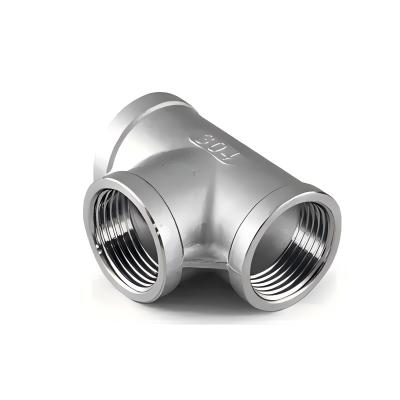 China 1.2 Inch Diameter Inlet Outlet Water Tee 304 / 316 Stainless Steel HW-15 for sale