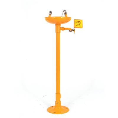 China Yellow Stainless Steel ABS Countertop Eyewash Station Vertical Safety Eye Wash Station for sale