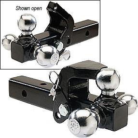 China Heavy-Duty 3-ball Mount with pintle , chrome ball for sale