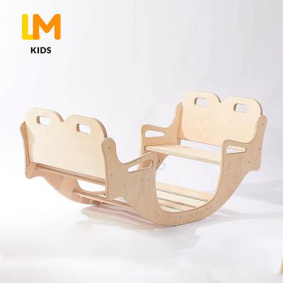 China Indoor LM KIDS Montessori Plywood Seesaw Wood Seesaw Learning Table Kids Pickler Swing Toys Arch for sale