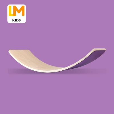 China Indoor LM KIDS wooden montessori kids shimmy yoga multiple colors balance board for sale