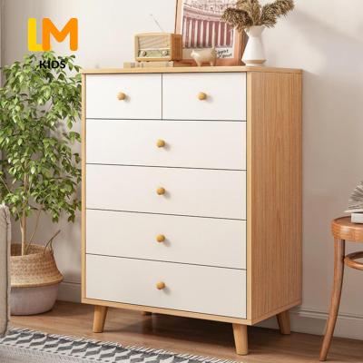 China (Other) Large Storage Capacity Bedroom Cabinet Furniture 6 Dresser Chest Adjustable LM Wooden KIDS Drawer Chest for sale