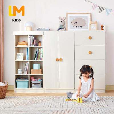 China Scandinavian LM KIDS Modern Wooden Children Book Toy Storage Chest Bookcase Wardrobe Kids Cabinet for sale