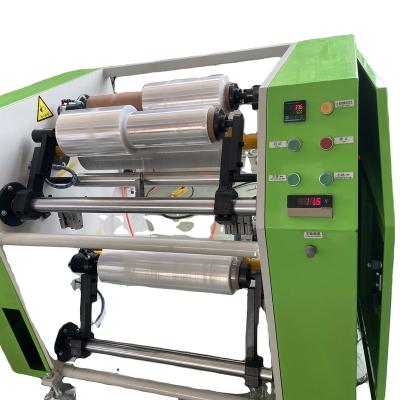 China Food Rewinder Stretch Film Cling Film Rewinding and Slitting Machine SEMI- AUTOMATIC for sale