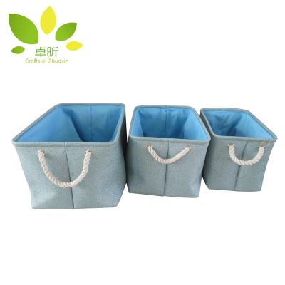 China Sustainable High Quality Baby Clothes Storage Basket Cotton Rope Basket for sale