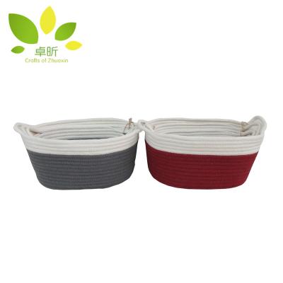 China Eco - Friendly Storage Basket Cotton Rope Basket Made In China for sale