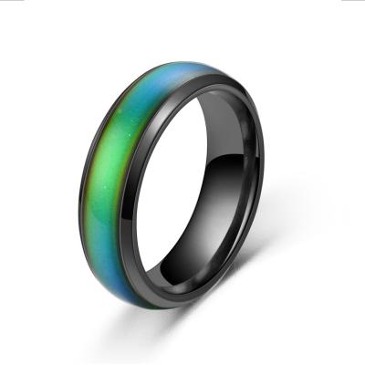 China Stainless Steel Color Rings Emotion Mood Rings Thermochromic Temperature Changing Stainless Steel Rings For Women Men for sale