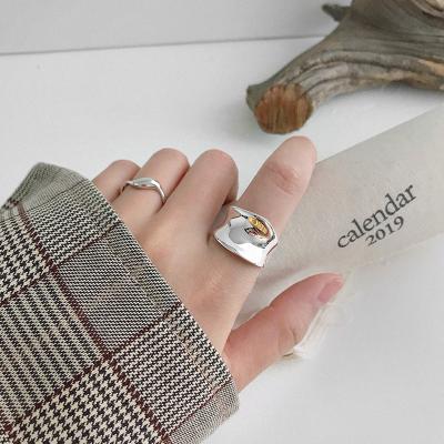 China Best Selling Vintage 18K Gold Plated Irregular Geometric Open Rings Statement Adjustable U Ring for sale