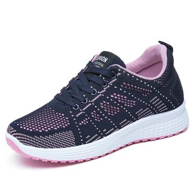 China Factory price ladies shoe anti-slip rubber outsole style breathable walking shoes black cushioning for sale