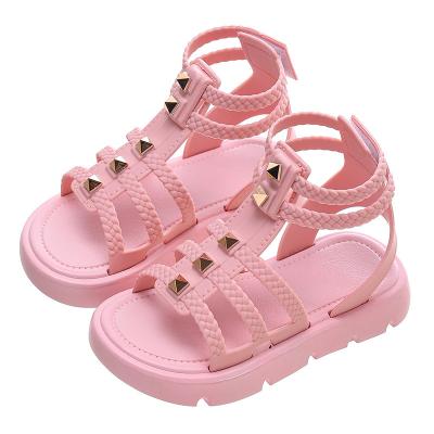 China 2023 New Design Fashion Kids Sandals Baby Cartoon Princess Kids Roman Shoes Cute Girl Wholesale Soft Anti-skid Sandal for sale