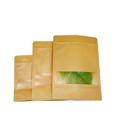 China Recyclable Promotional Ziplock Packaging Bag Snacks Kraft Paper Bag For Packaging Food for sale