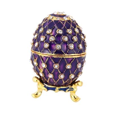 China New 2021 European Style Easter Amazon Egg Trinket Box Enamel Trinket Box for sale