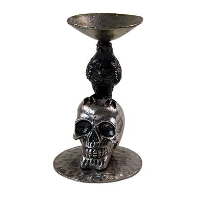 China European Halloween Skull Alloy Candle Holder for sale