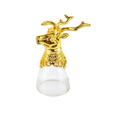 China Viable Hot Sell Animal Head Shape Deer Antler White Wine 25ml Glass for sale