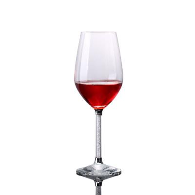 China Eco-friendly high-grade lead-free crystal wine glass with diamond cup goblet wedding wine glass drill with high-grade suit for sale