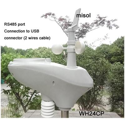 China 24 Hours RS485 Cable Length 10 Meter Cable Length 10 Meter RS485 Weather Station Misol WH24CP Measuring Temperature Weather Station for sale