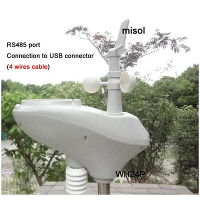 China 24 Hours Meteorological Station Misol Measuring Temperature With RS485 Weather Station Port 4 10 Wires Cable Length 5.0 WH24P RS485 Meters for sale