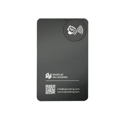 China Waterproof/Waterproof Matte Black Stainless Steel RFID Access Control Card NFC Business Card Metal NFC With URL Data for sale