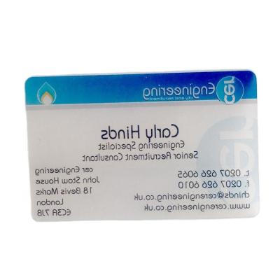 China CR80 (Semi-Transparent) Translucent Standard Size All Clear Cards Transparent Business Card With Matte Glossy Gel Surface for sale