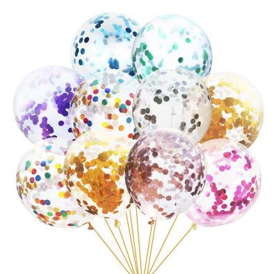 China Recyclable Factory Direct 12 Inch Globos Transparent Birthday Balloons Party Decoration Foil Sequin Latex Balloons for sale