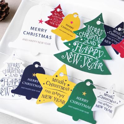 China Recyclable Customized Holiday Decorations Hanging Tags Christmas Gift Tag Label Greeting Card for sale