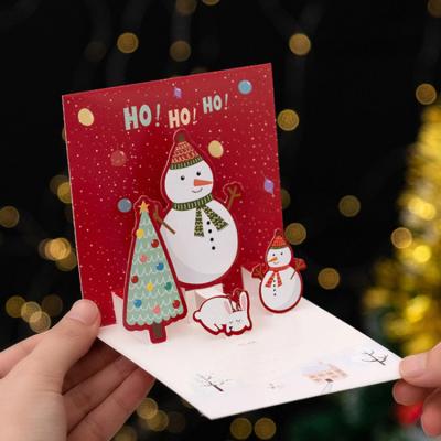 China Beautiful Europe 3D Bulk Set Christmas Pop Of Greeting Cards With Envelope / Sticker for sale