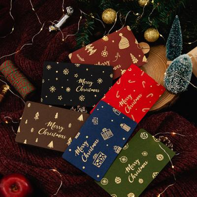 China Europe High Quality 6 Colors In Stock Holiday Greeting Cards Set Gold Foil Christmas Cards for sale