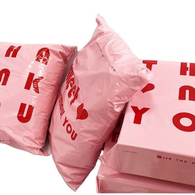 China Pink Express Ship Mailing Bag Package Envelope Recyclable Customized Poly Mailer Poly Bag With Handle for sale