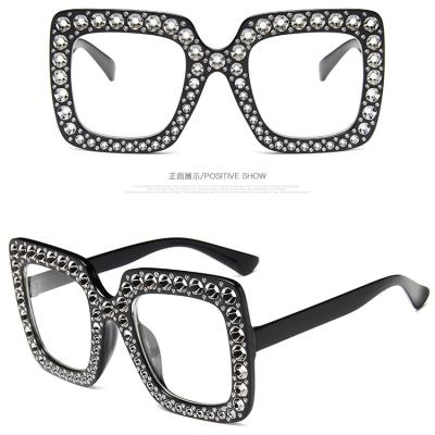 China Fashion Sunglasses 2021 Fashion All-match Trend High Quality Luxury Rhinestone Square Sunglasses Large for sale