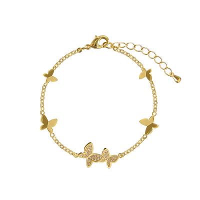 China Hiphop CIA Fashion Personality Wedding Bride Butterfly Alloy Women Charm Bracelets For Beach for sale