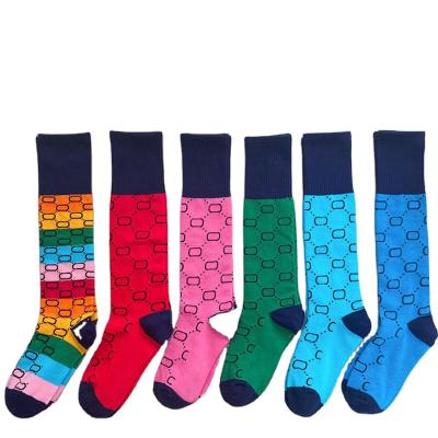 China INS Fashion Cotton Women Sock Breathable Letter Jacquard Sport Designer Sock for sale