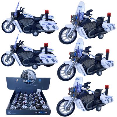 China Friction Pull Back Die Cast Toy Motorcycle with Lights and Noise Police Cars Toys (3 Assorted Styles) for sale