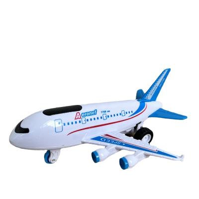 China Friction Toy Customized Mini Cartoon Travel Friction Powered Model Aircraft Toy Airplane With Music And Light for sale