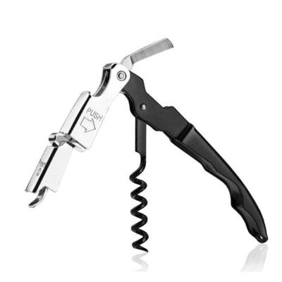 China Sustainable Custom Hight Quality Stainless Steel Red Wine Corkscrew Black Corkscrew Wine Opener for sale