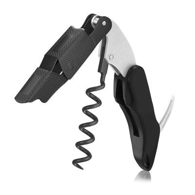 China Sustainable Wholesale Stainless Steel Manual Double Lever New 2022 Multi-Functional 3-In-1  Waiters Corkscrew Wine Bottle Opener for sale